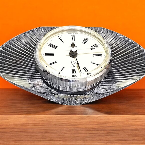 Anna Hutte Bleikristal Mantel Clock Quartz Lead Crystal 24 % Pbo West Germany - Picture 2 of 9